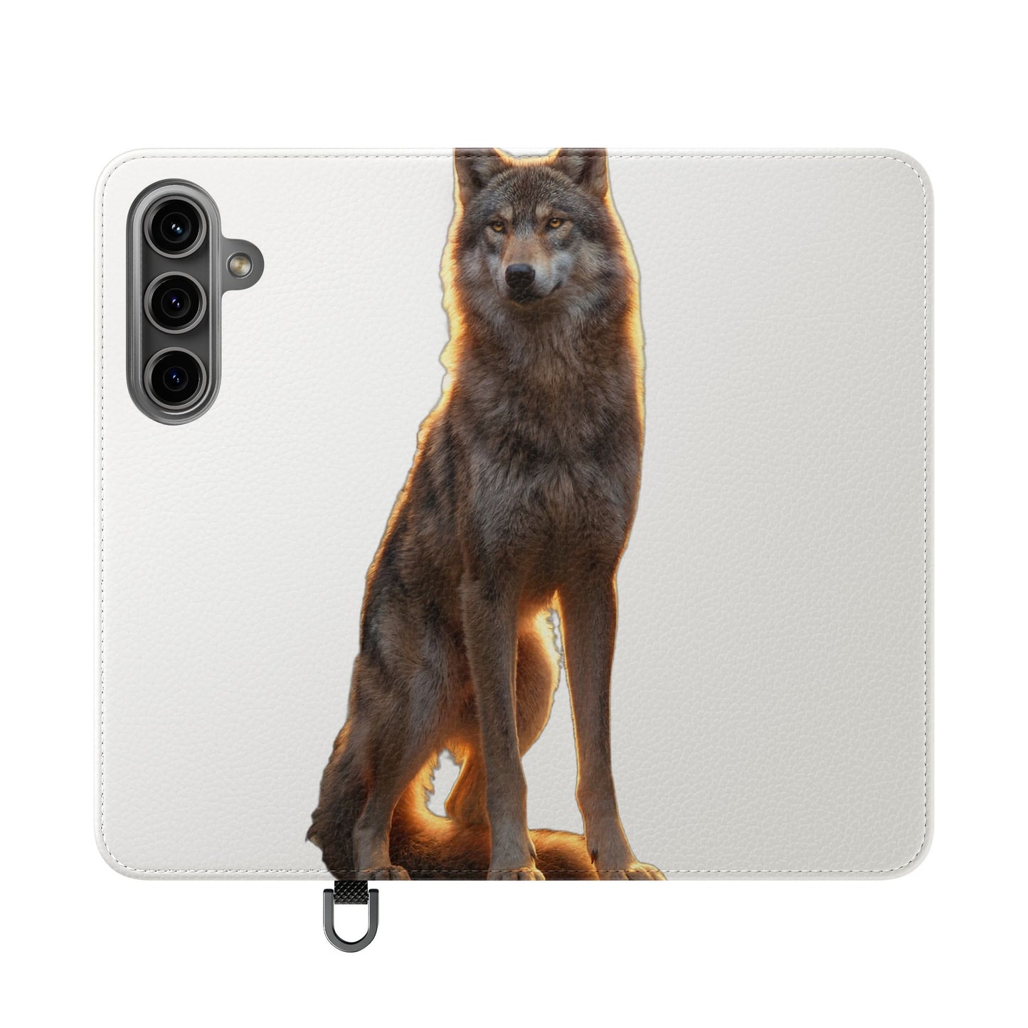 Sunlit Wolf Flip Cases – Golden Hour Sentinel Portrait
