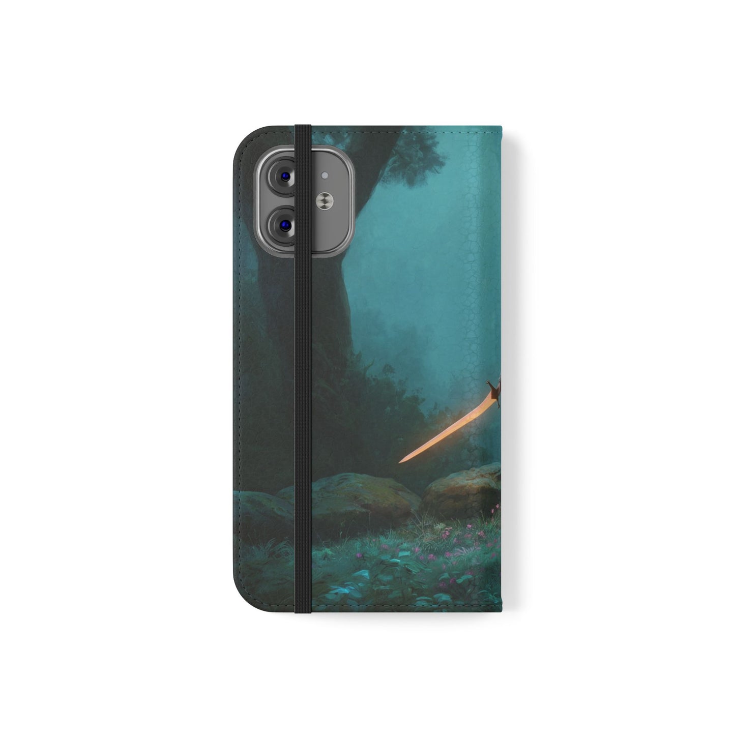Forest Guardian Flip Cases – Elven Sentinel with Glowing Blade