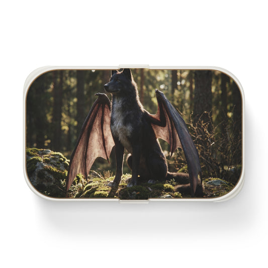 Winged Wolf Forest Bento Lunch Box – Sunlit Sentinel of the Ancient Grove
