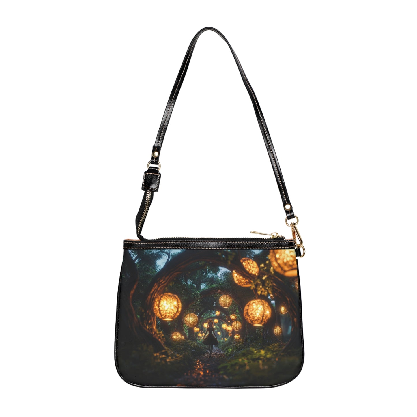 Luminous Lantern Grove Shoulder Bag – Whispering Pathway Through Ancient Trees