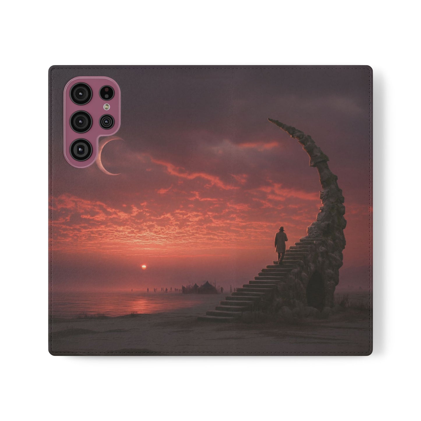 Twilight Sentinel Flip Cases – Moonlit Stairway to the Horizon
