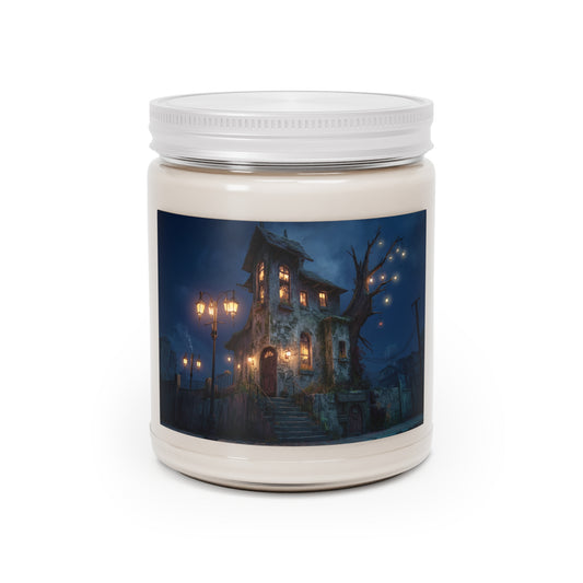 Trollskull House Scented Soy Candles with White Lid, 9oz – Warm Light in the Twilight