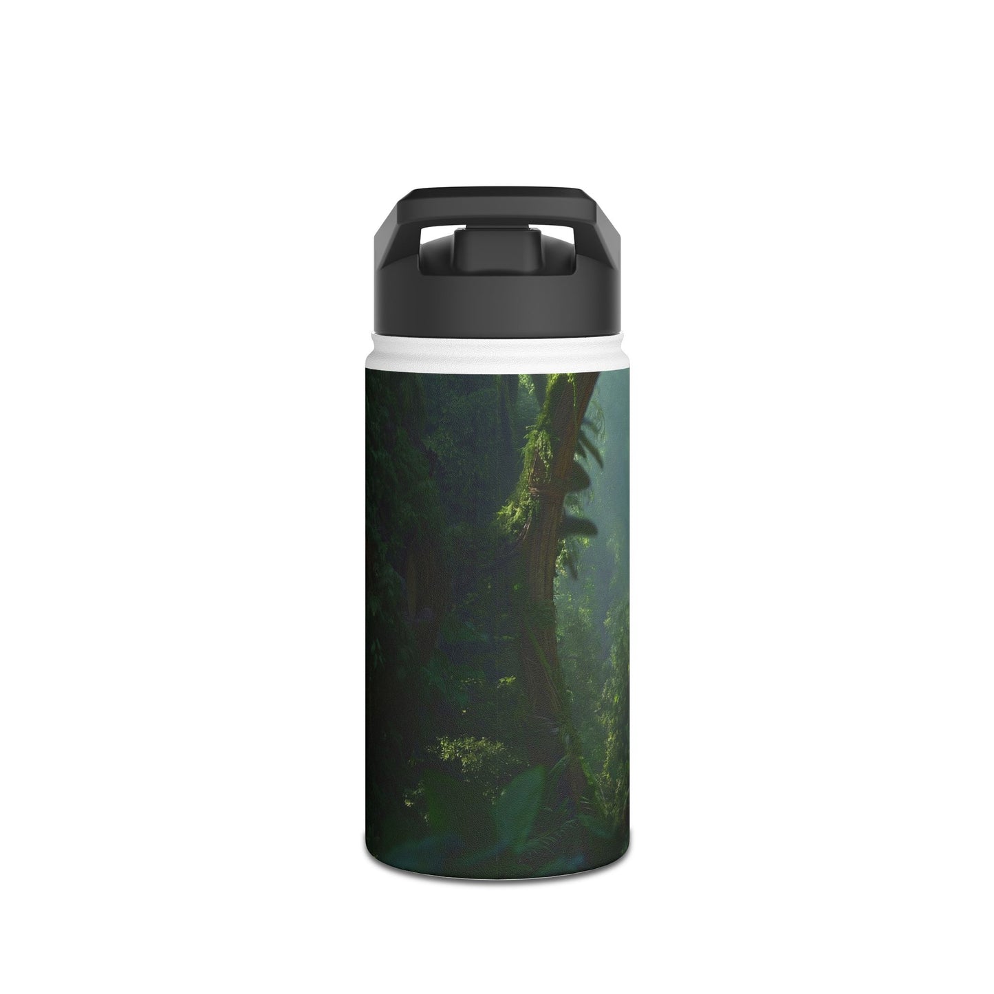 Guardian Eye of the Verdant Deep Stainless Steel Water Bottle, Standard Lid – Watchful Jungle Portal