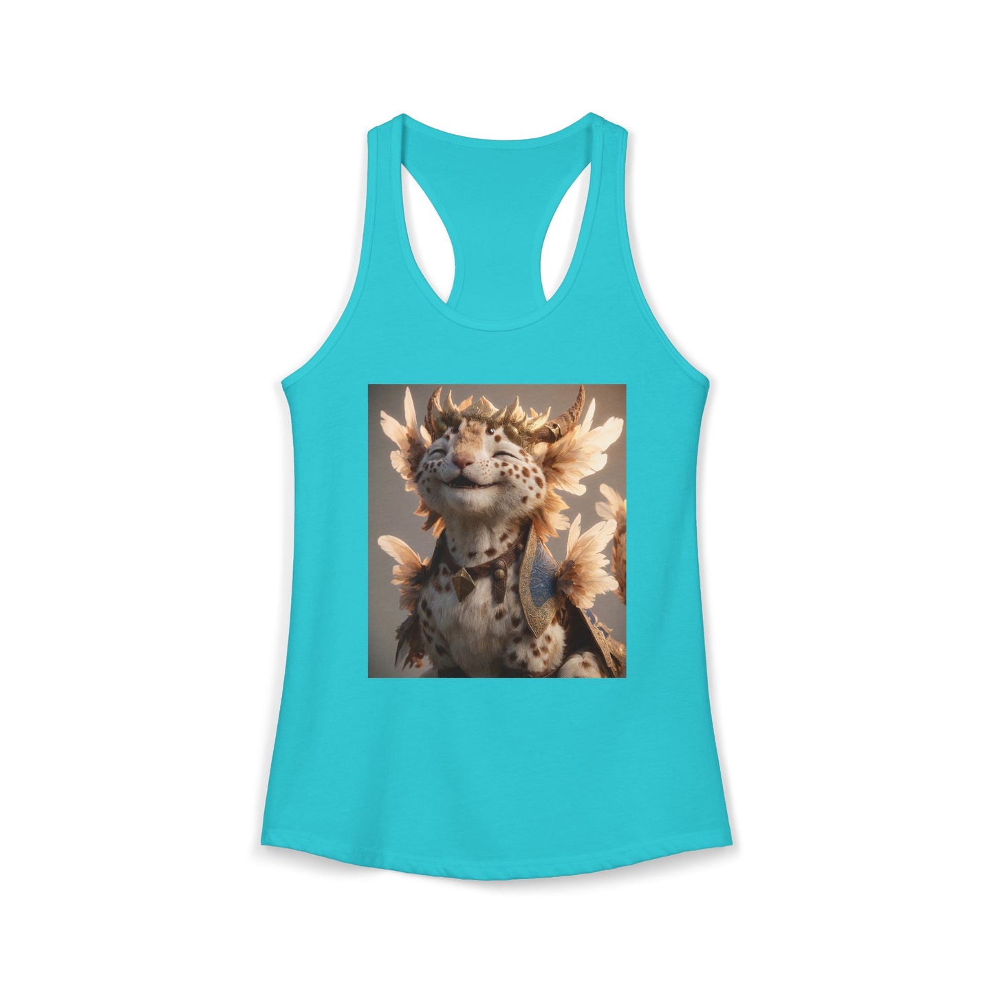 Golden Crowned Panther Women's Ideal Racerback Tank – Joyful Sentinel Portrait