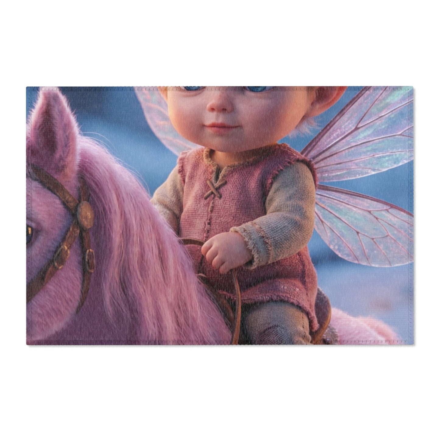Fairy Riding Unicorn Area Rug – Snowglobe Winter Fantasy