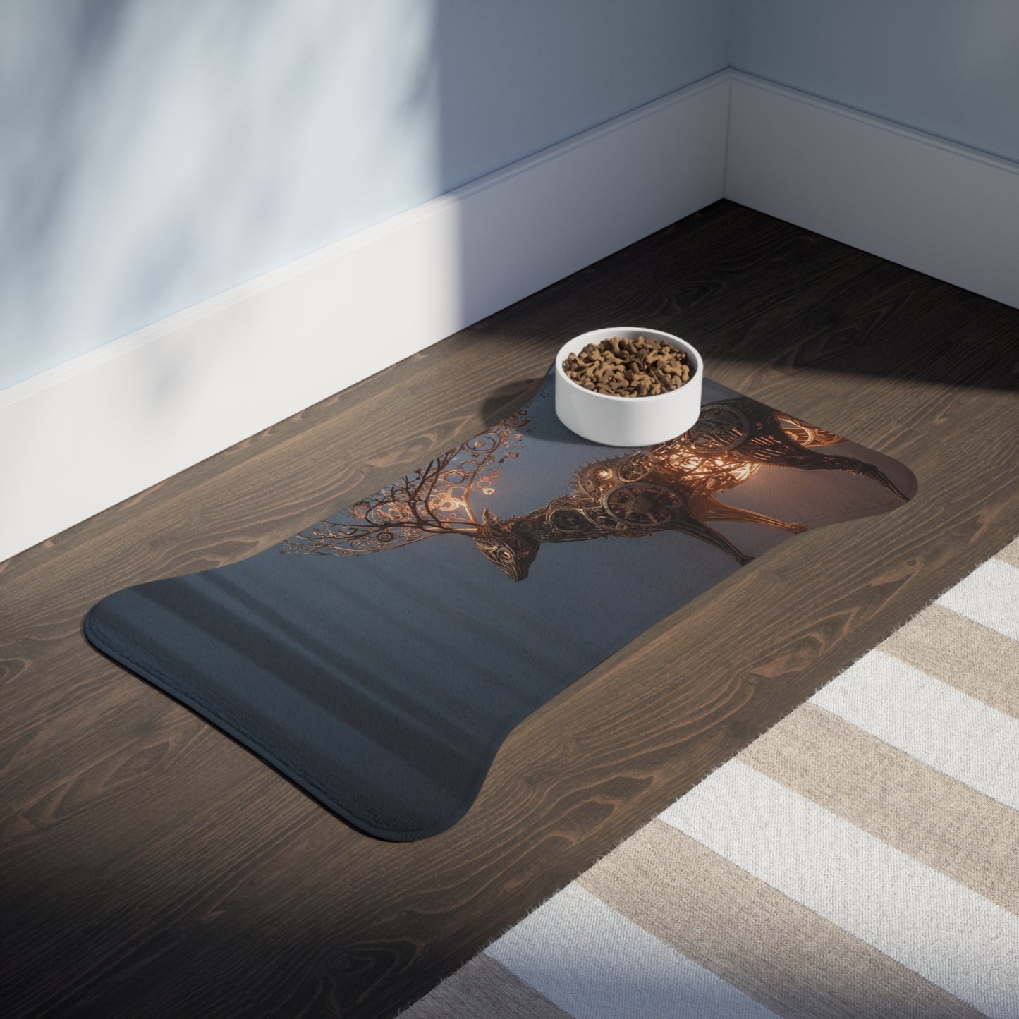 Clockwork Stag Pet Feeding Mats – Luminescent Forest Mechanism