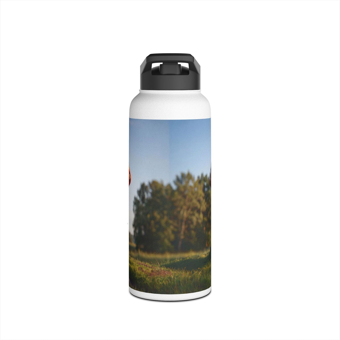 Mushroom Cottage Water Bottle – Red Cap Sanctuary in the Meadow