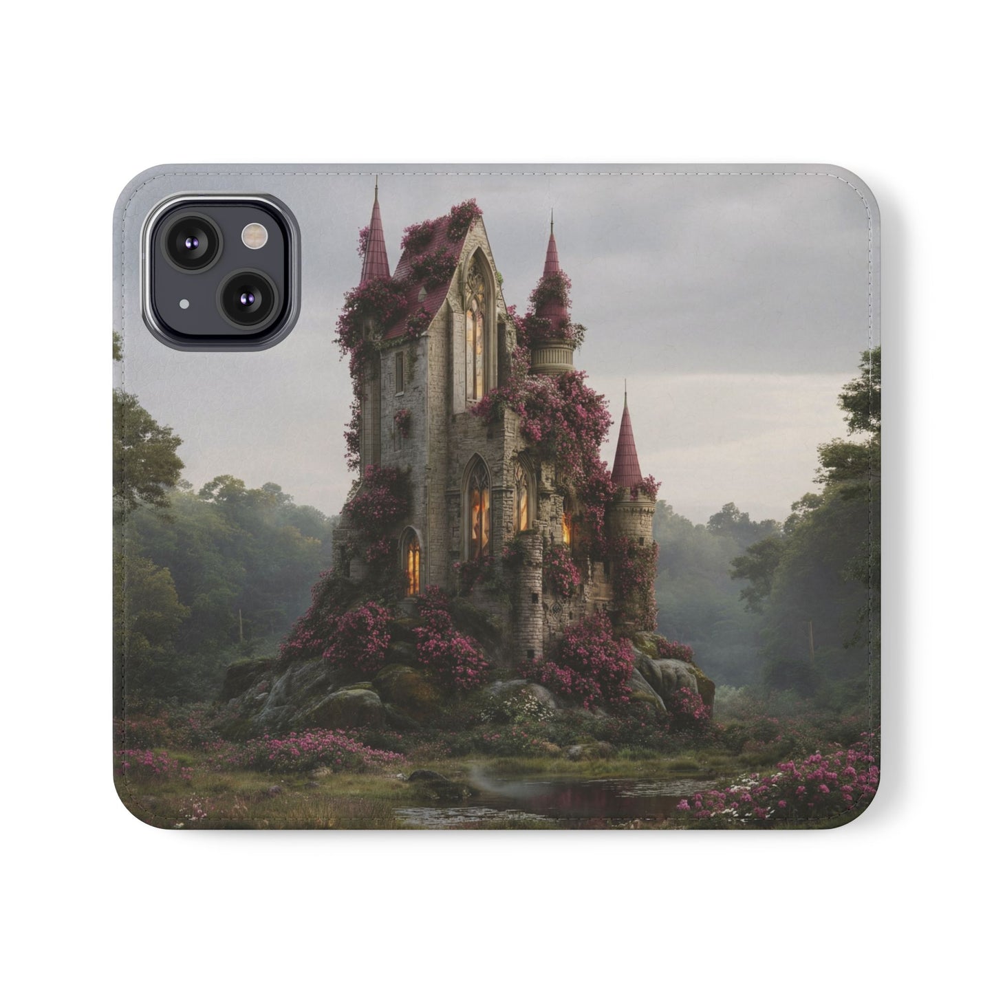 Blossom Spire Flip Cases – Pink Ivy Gothic Castle Cover