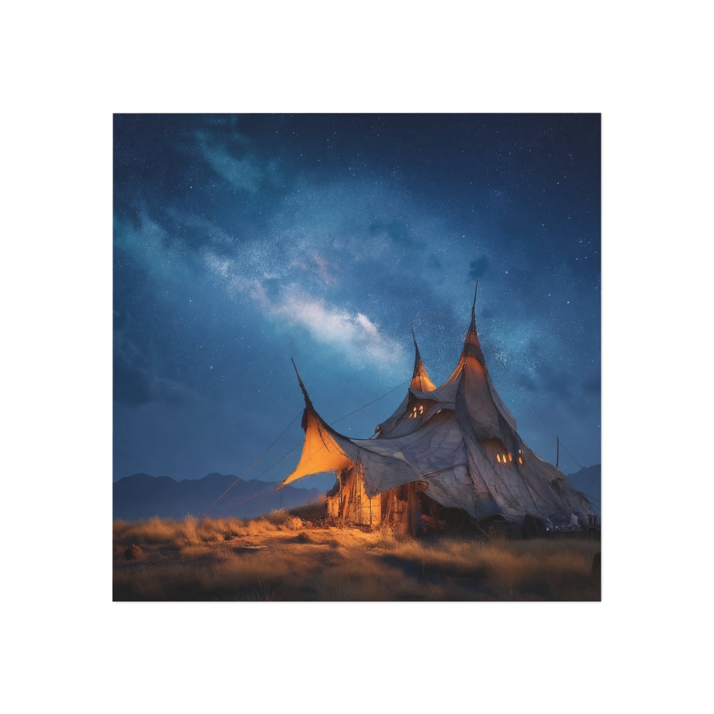 Starlit Nomad Tent Magnet – Milky Way Haven Under the Night Sky