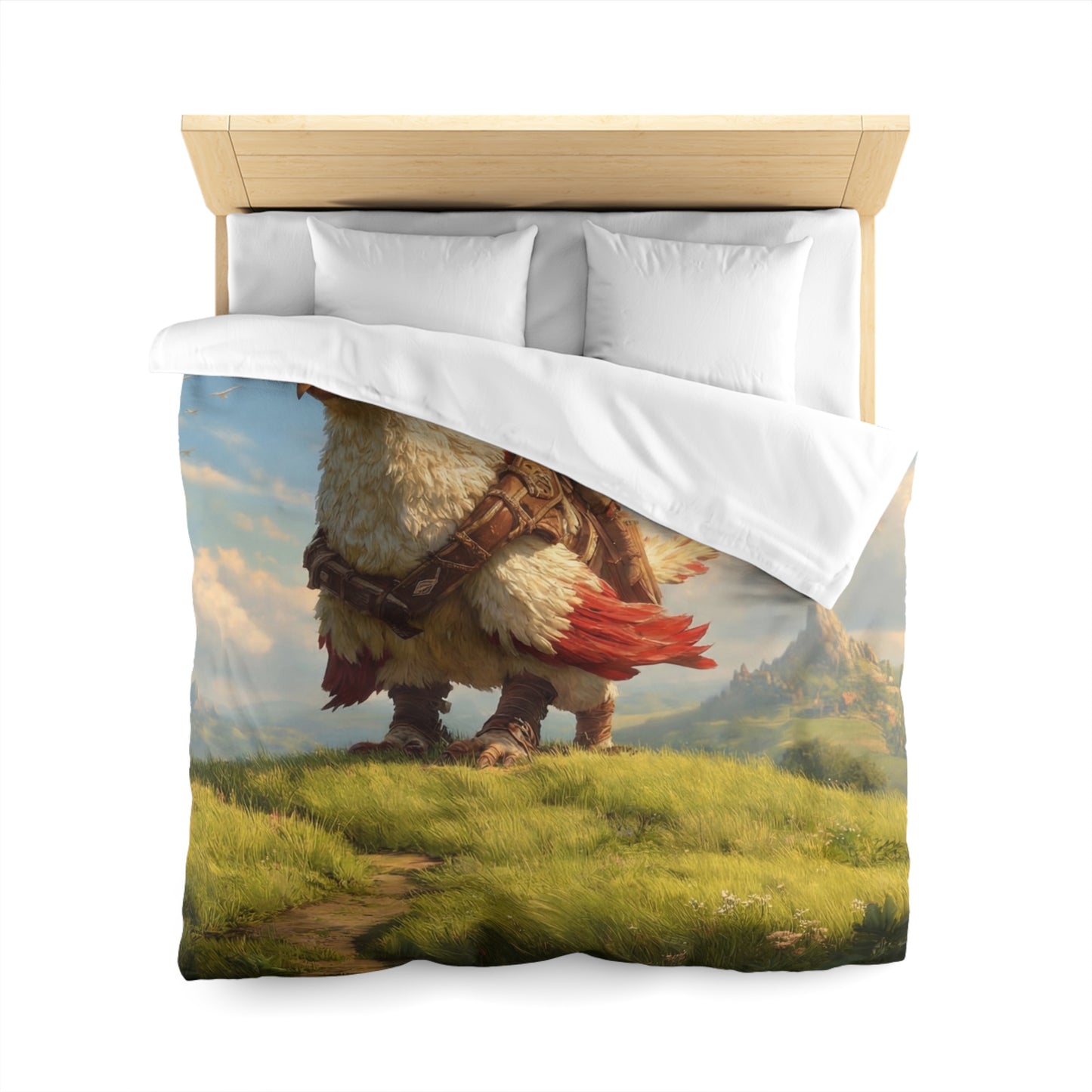 Skybound Hawk Riders Microfiber Duvet Cover – Sunlit Summit Adventure
