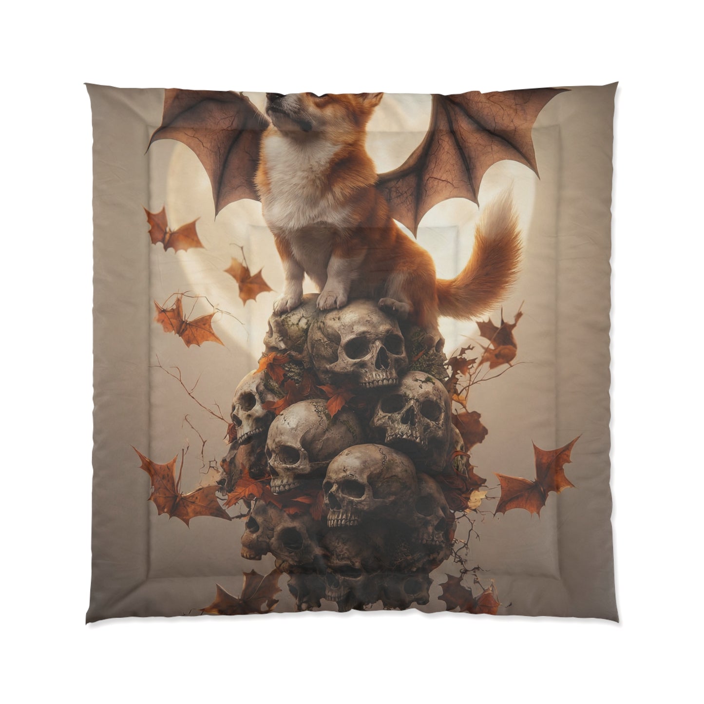 Batwing Corgi Comforter – Autumn Moonlight Guardian