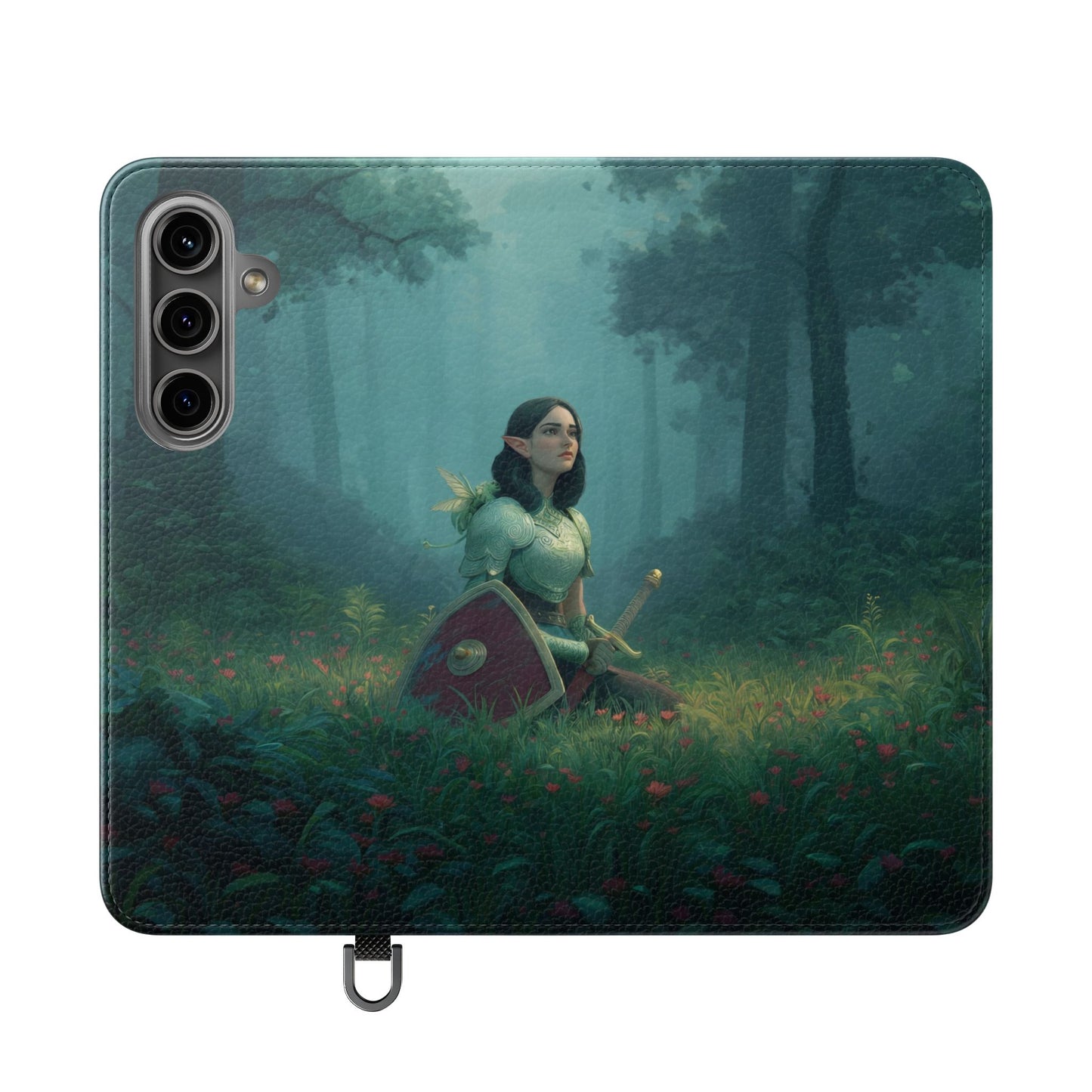 Woodland Sentinel Flip Cases – Green Knight in Misty Grove