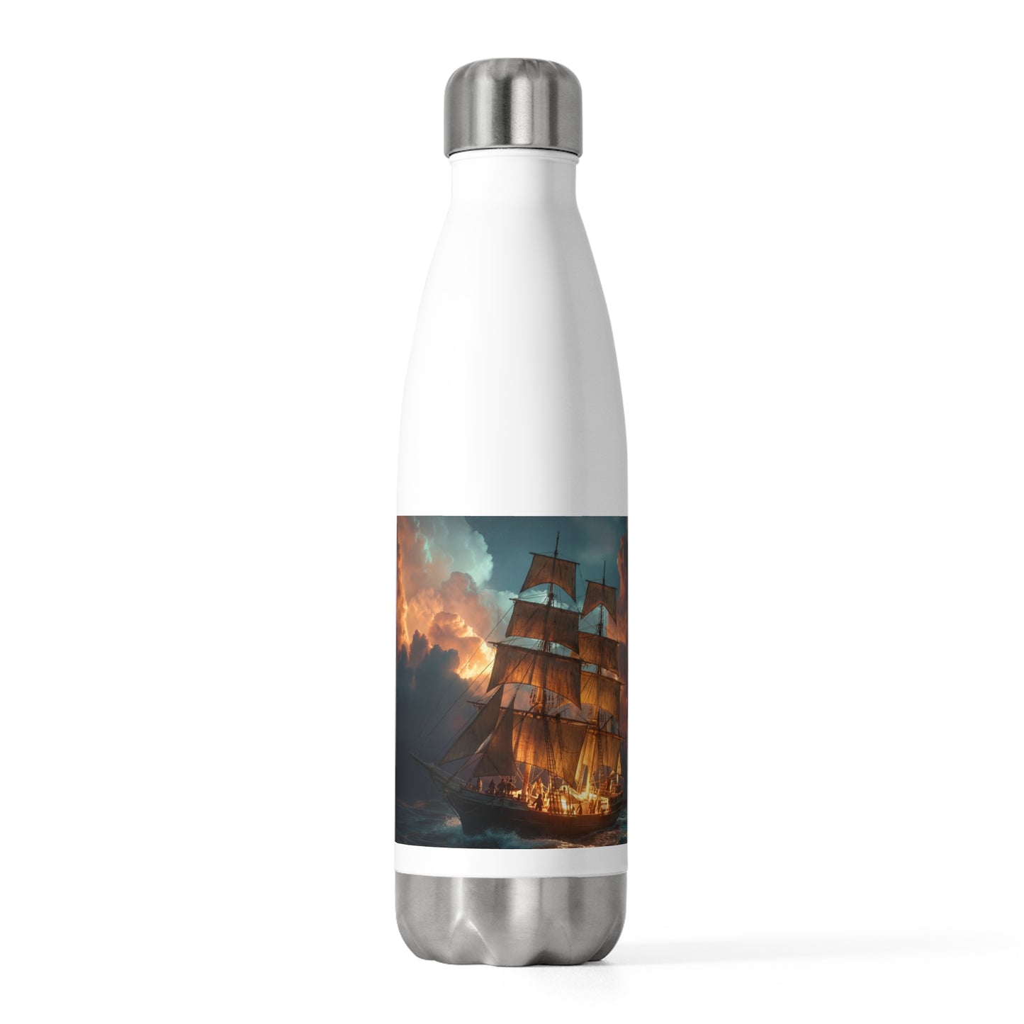 Starlit Galleon 20oz Insulated Bottle – Voyage Through Crimson Skies
