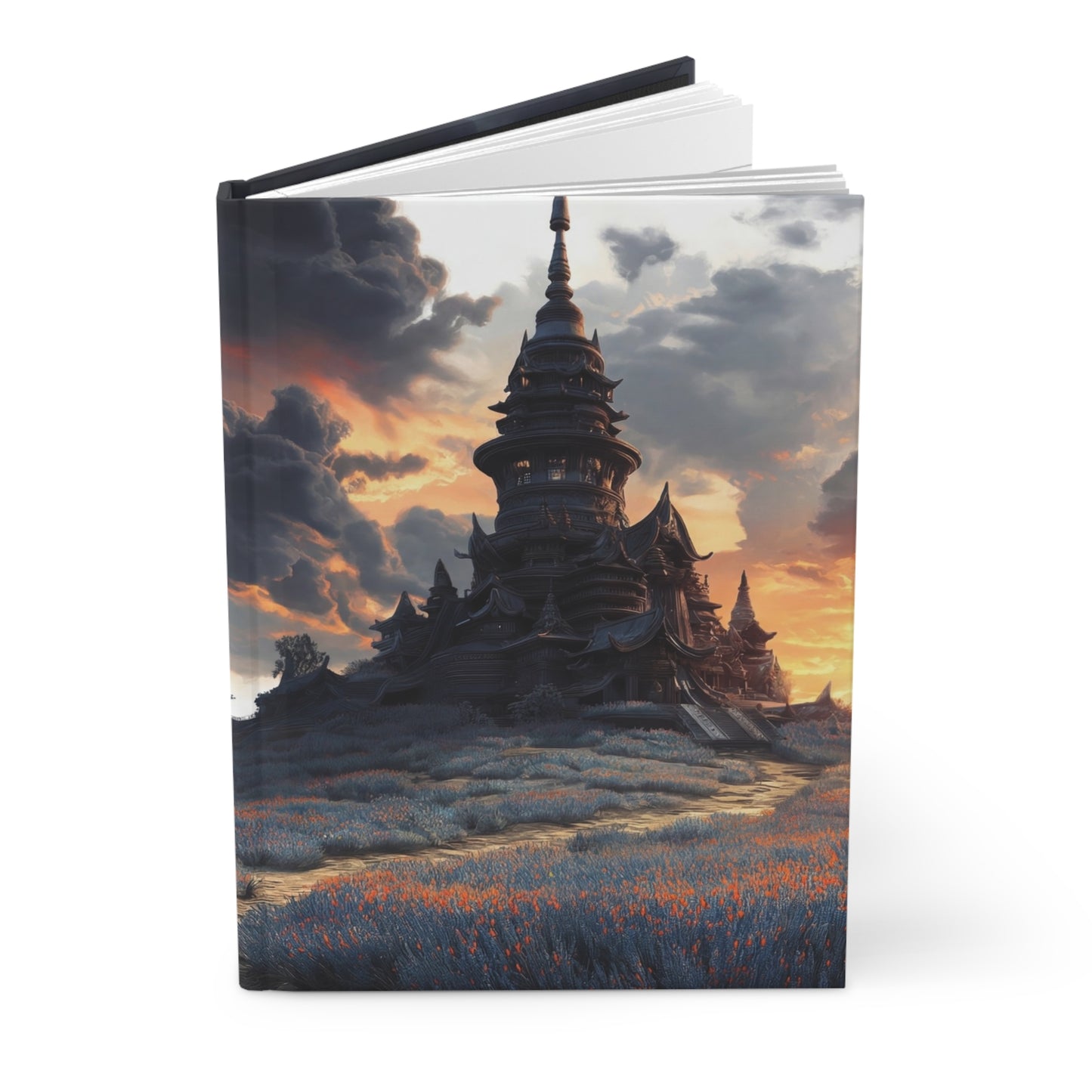 Forgotten Temple Sunset Hardcover Journal Matte – Whispers of the Ancient Path