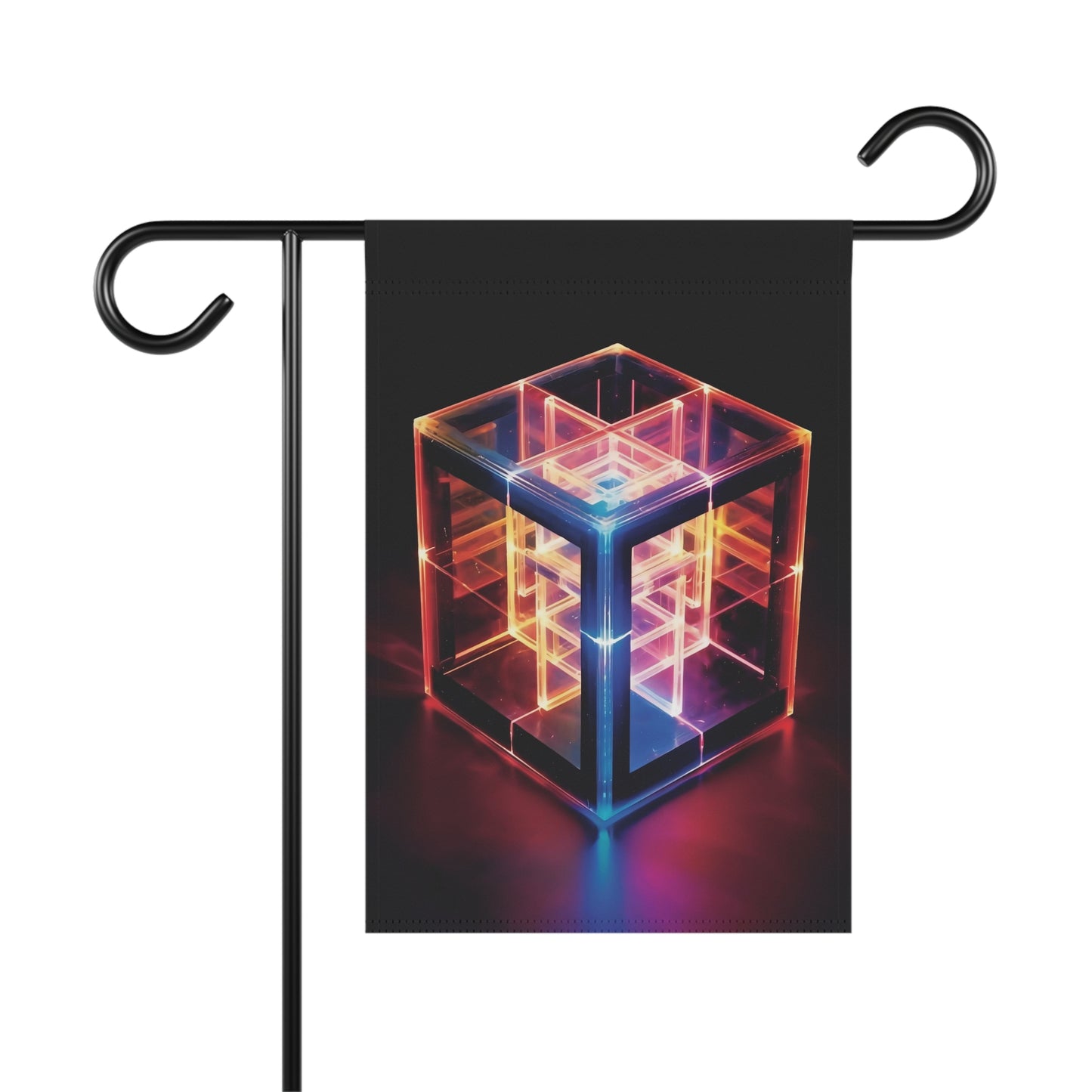 this is a tesseract, this is a hypercube, a three dimensional representation of a four dimensional object, larger on the inside than it is on the outside - Garden & House Banner