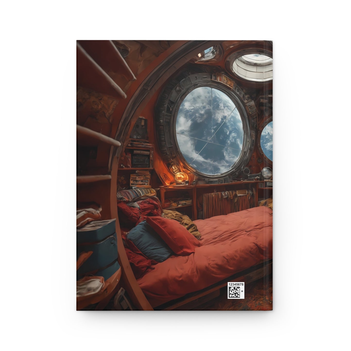 Cosmic Sleeper Hardcover Journal Matte – Earth’s Blue Glow Through Orbital Windows