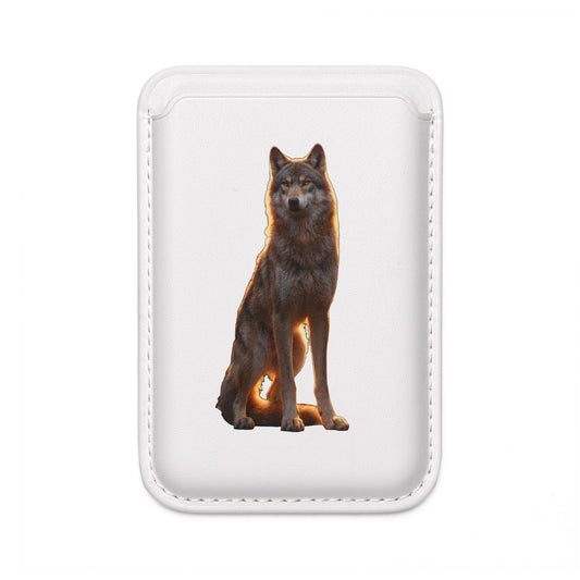 Solitary Wolf Vegan Wallet (Magsafe® Compatible) – Amber Glow Sentinel