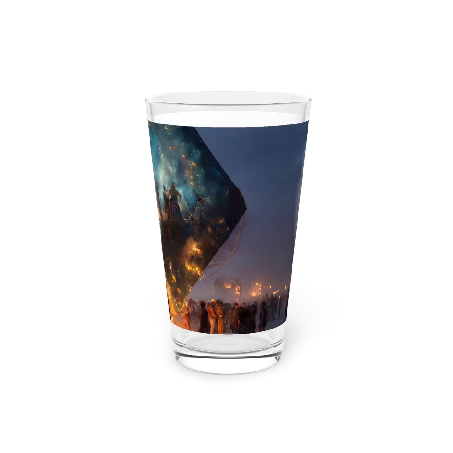 Celestial Cube Pint Glass, 16oz – Gateway to a Starlit Ceremony
