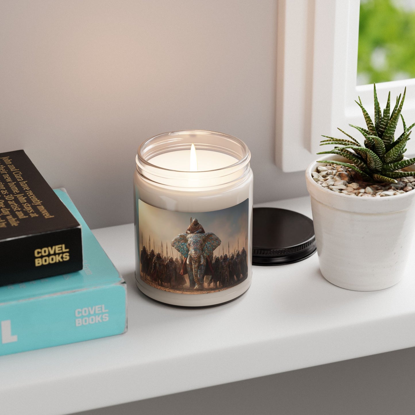 Mosaic Elephant Warlord Candle – Sunset Parade of Regal Dust