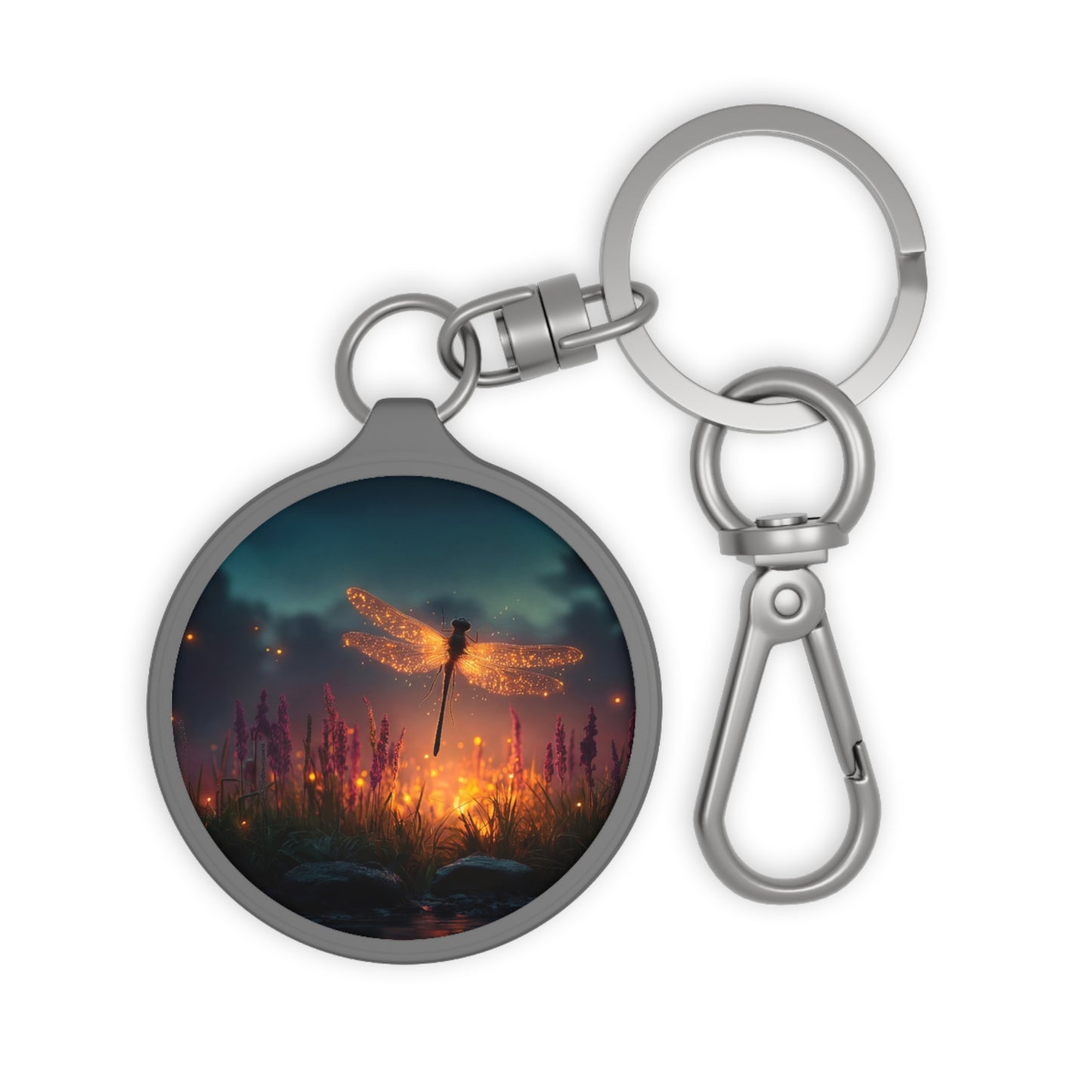 Glowing Dragonfly Keyring Tag – Twilight Meadow Luminescence