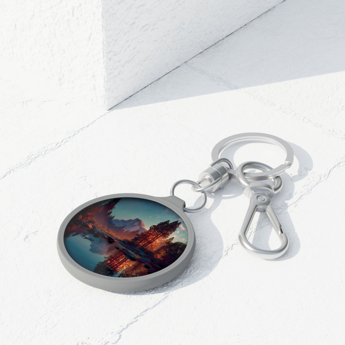 Half Dome Starlight Keyring Tag – Serene River Reflections at Dusk