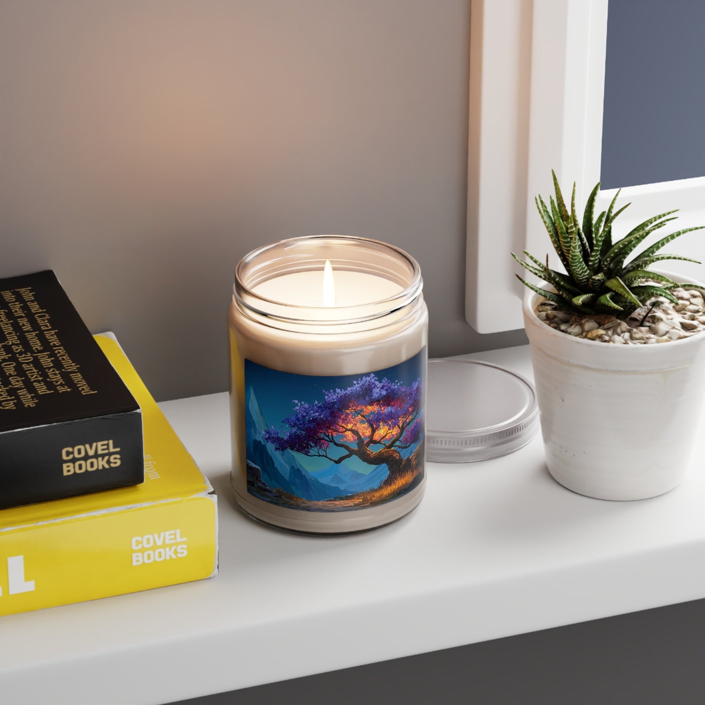 Celestial Tree Scented Soy Candles with White Lid, 9oz – Twilight Bloom Sanctuary