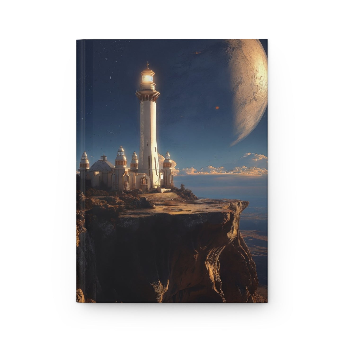Luminous Lighthouse Hardcover Journal Matte – Guiding Light on Alien Skies