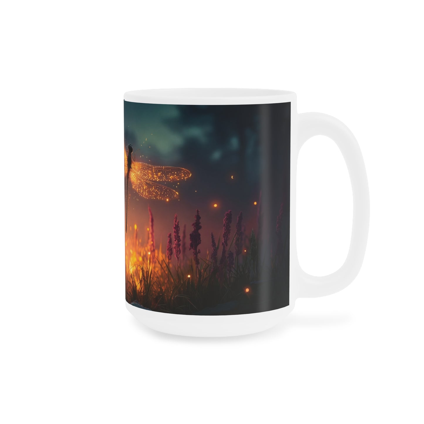 Luminescent Dragonfly Ceramic Mugs (11oz\15oz\20oz) – Twilight’s Sparkling Sentinel