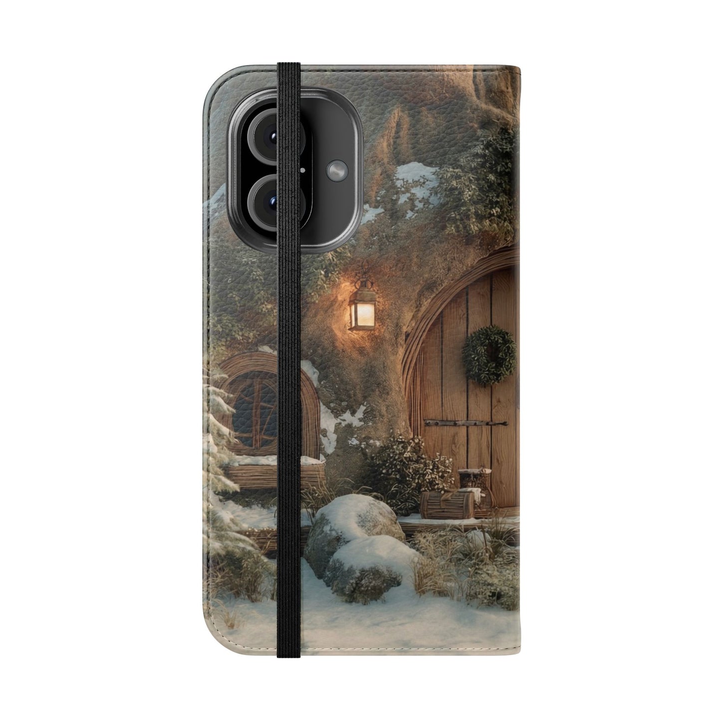 Hobbit Hole Flip Cases – Cozy Winter Doorway Scene