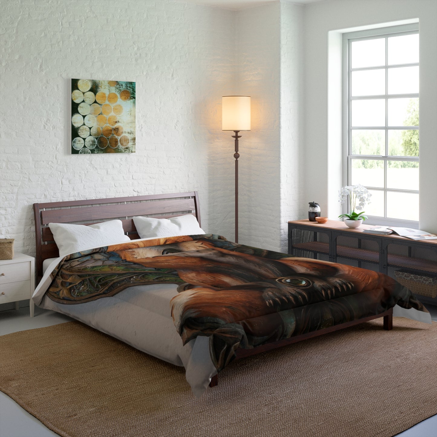 Fox Sentinel Comforter – Amber Twilight Guardian