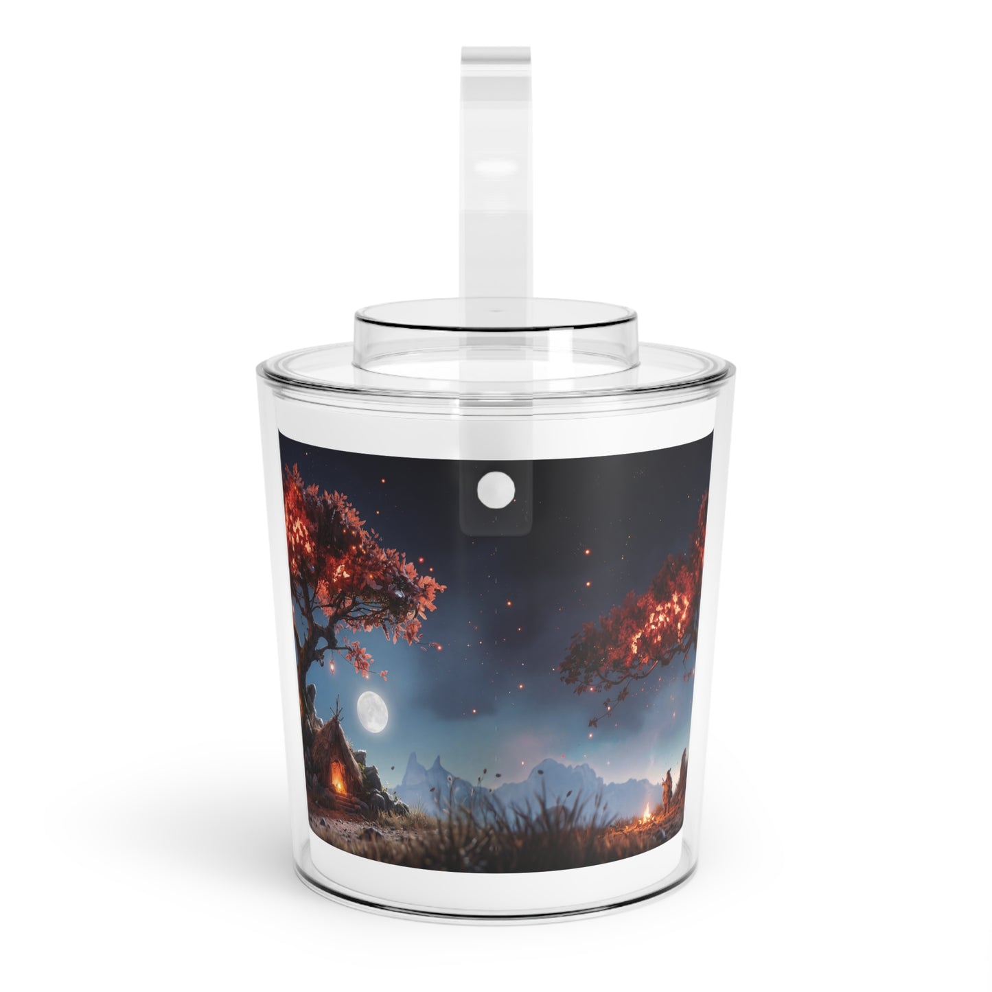 Whispering Redwood Tree Ice Bucket with Tongs – Moonlit Sanctuary Under Canopy