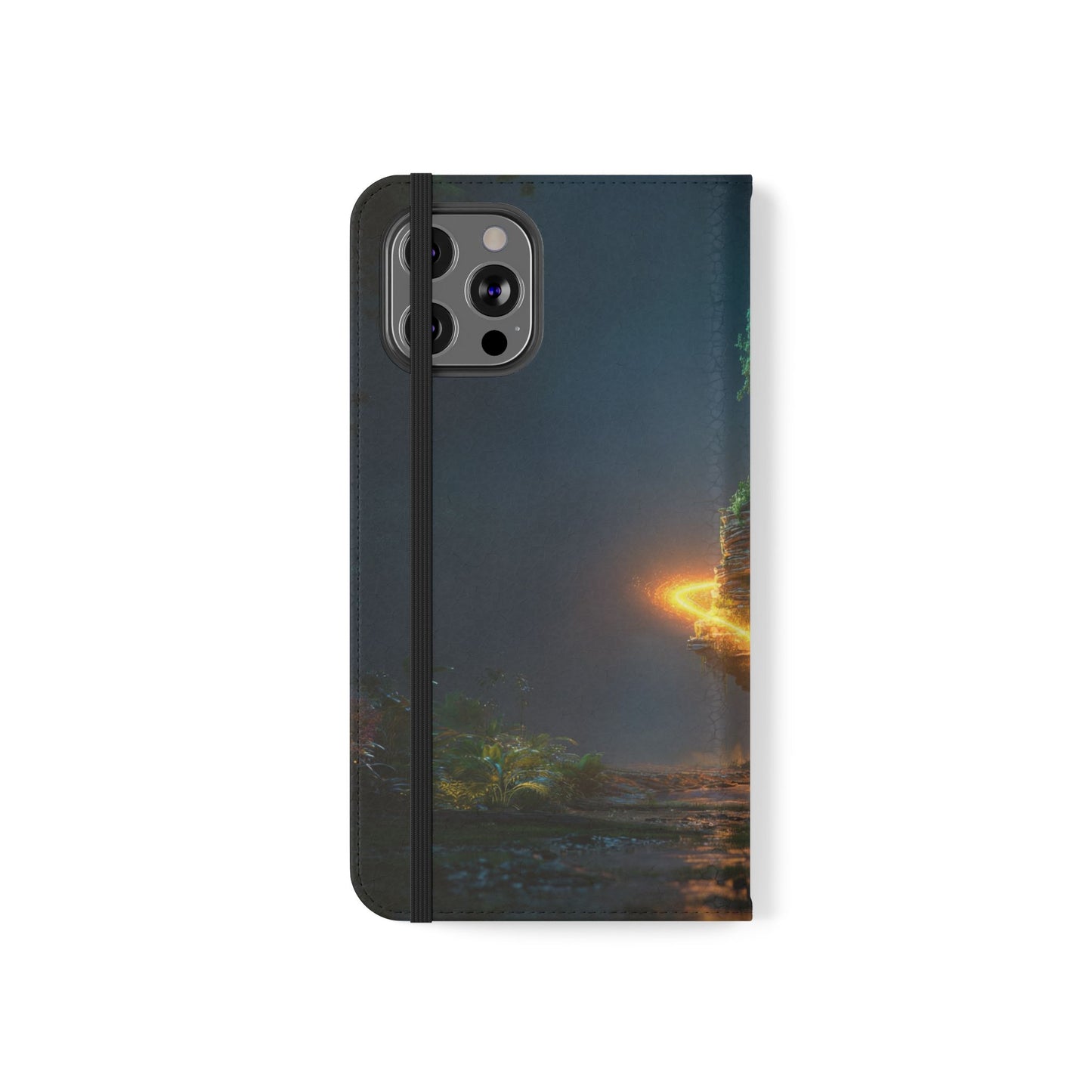 Luminous Floating Island Flip Cases – Amber Twilight Sanctuary