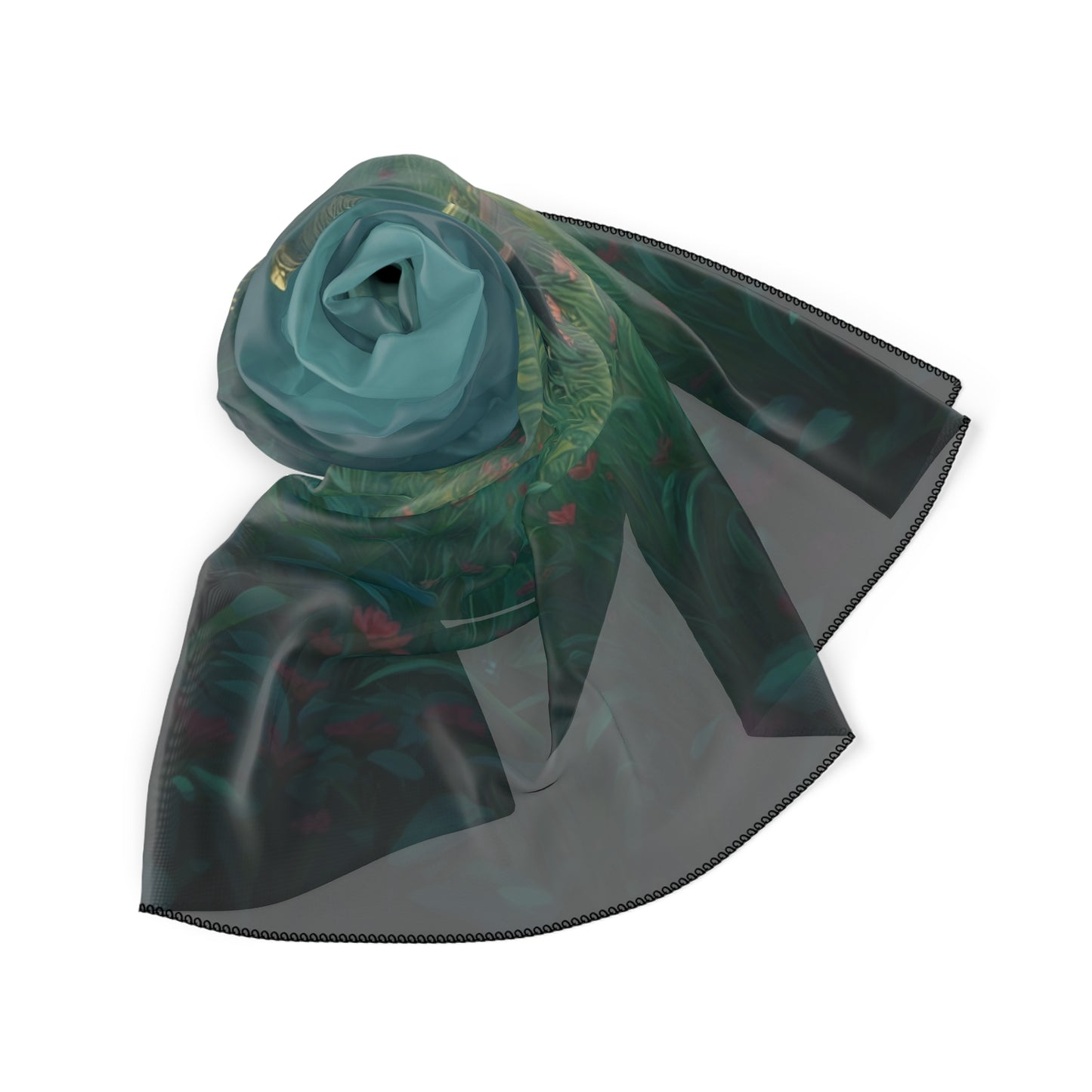 Forest Sentinel Poly Scarf – Moss-Draped Warrior in Twilight Grove
