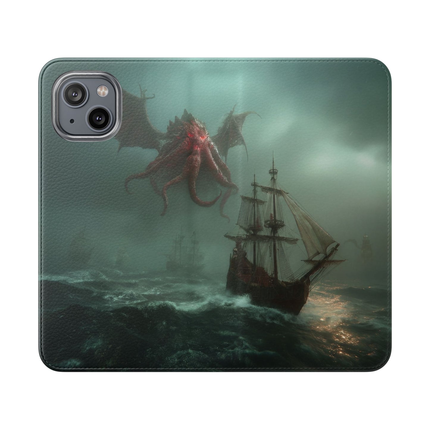 Leviathan Dragon Flip Cases – Crimson Sentinel at Sea