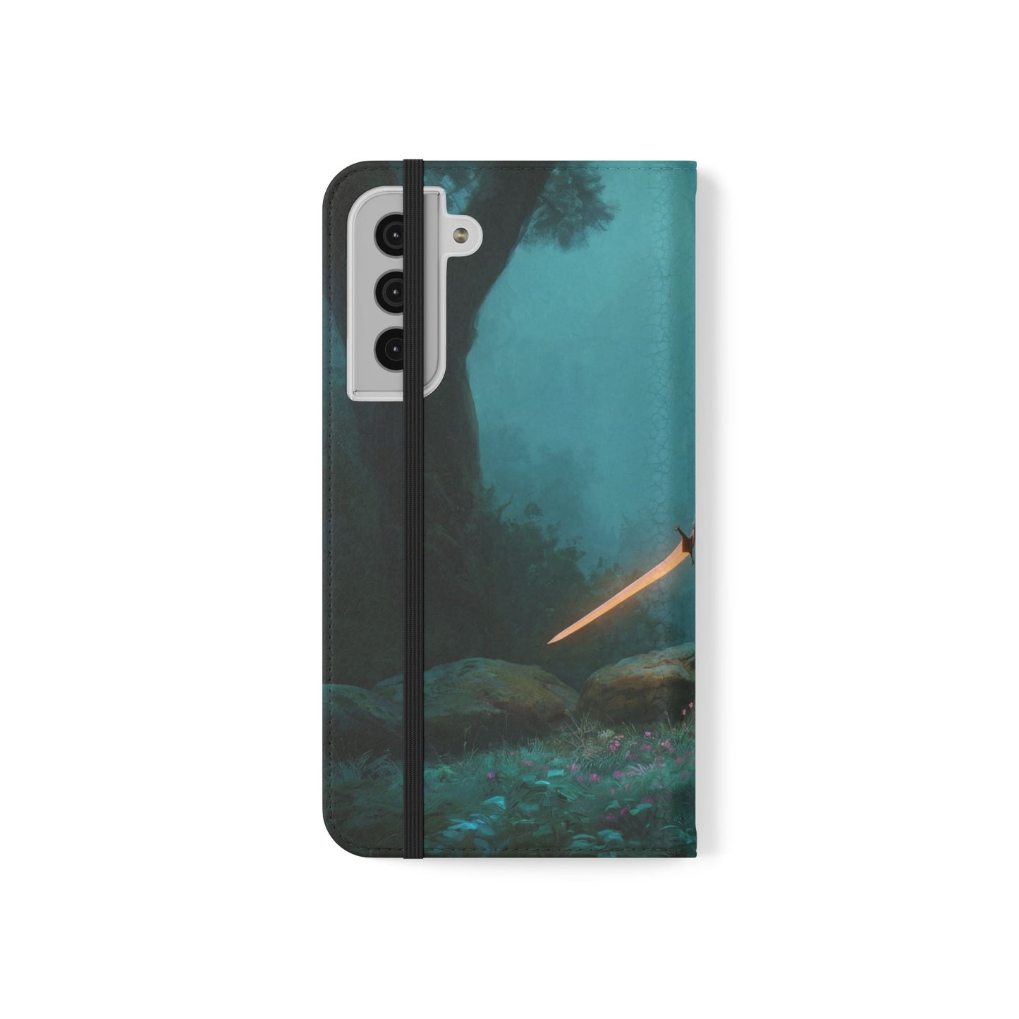 Forest Guardian Flip Cases – Elven Sentinel with Glowing Blade