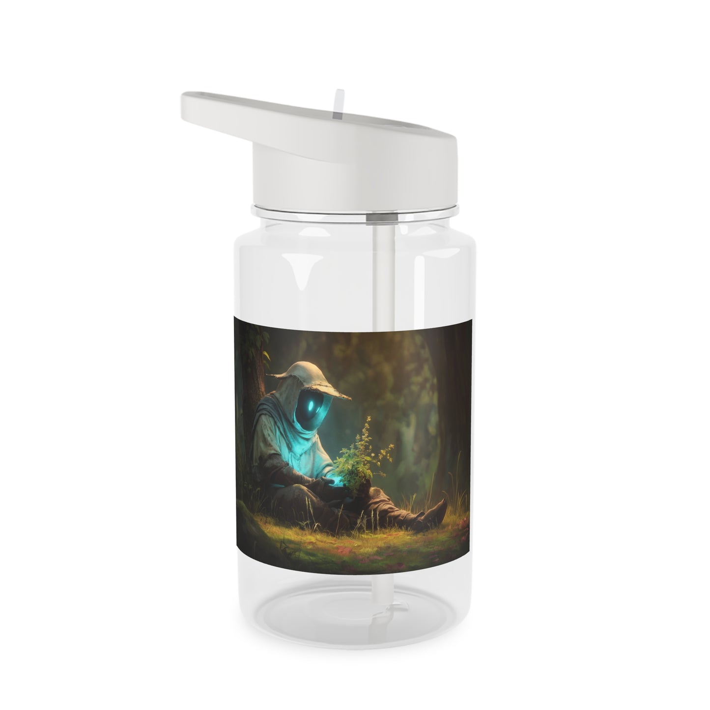 Glowing Guardian Tritan Water Bottle – Bioluminescent Forest Keeper