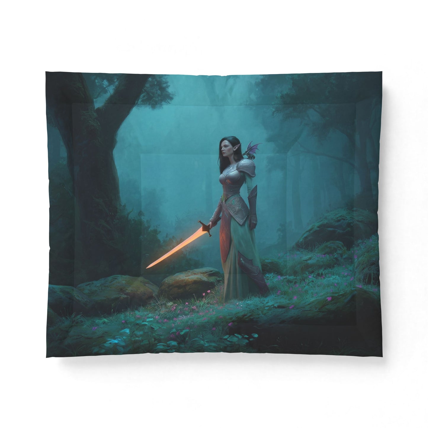 Mistwood Sentinel Cotton Comforter – Guardian’s Hush Blanket