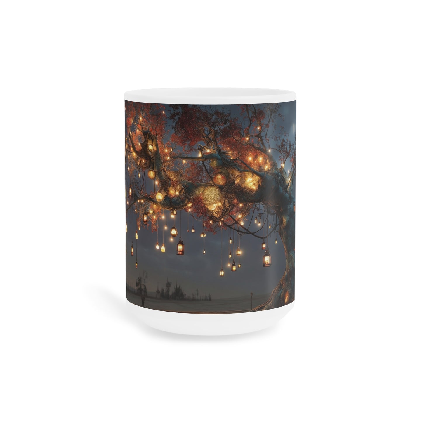 Luminous Wisteria Tree Ceramic Mugs (11oz\15oz\20oz) – Desert Night’s Warm Embrace
