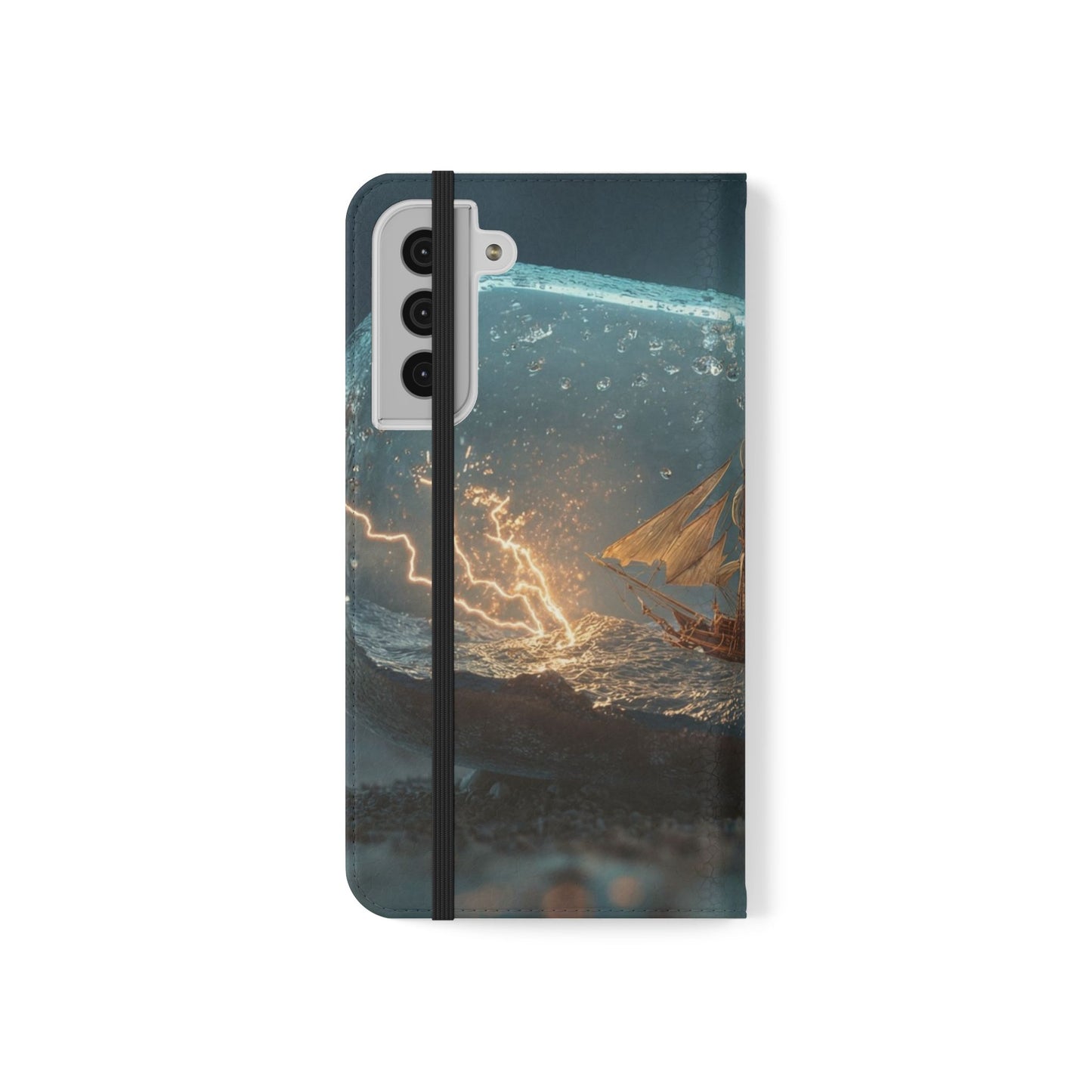 Storm-Struck Galleon Flip Cases – Lightning Inside Glass Bottle