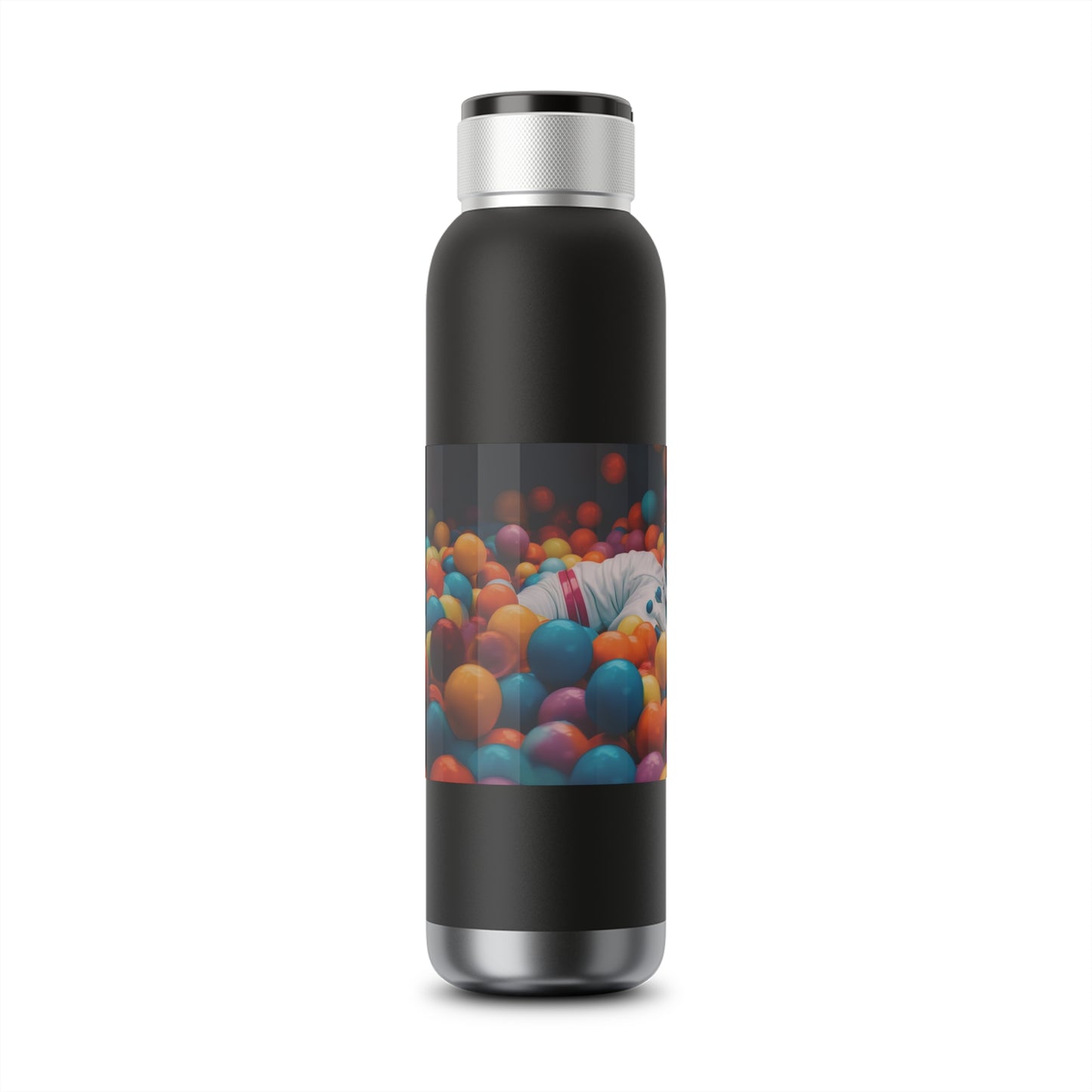 a realistic of photography astronaut lying in colourful balls pool - Soundwave Copper Vacuum Audio Bottle 22oz