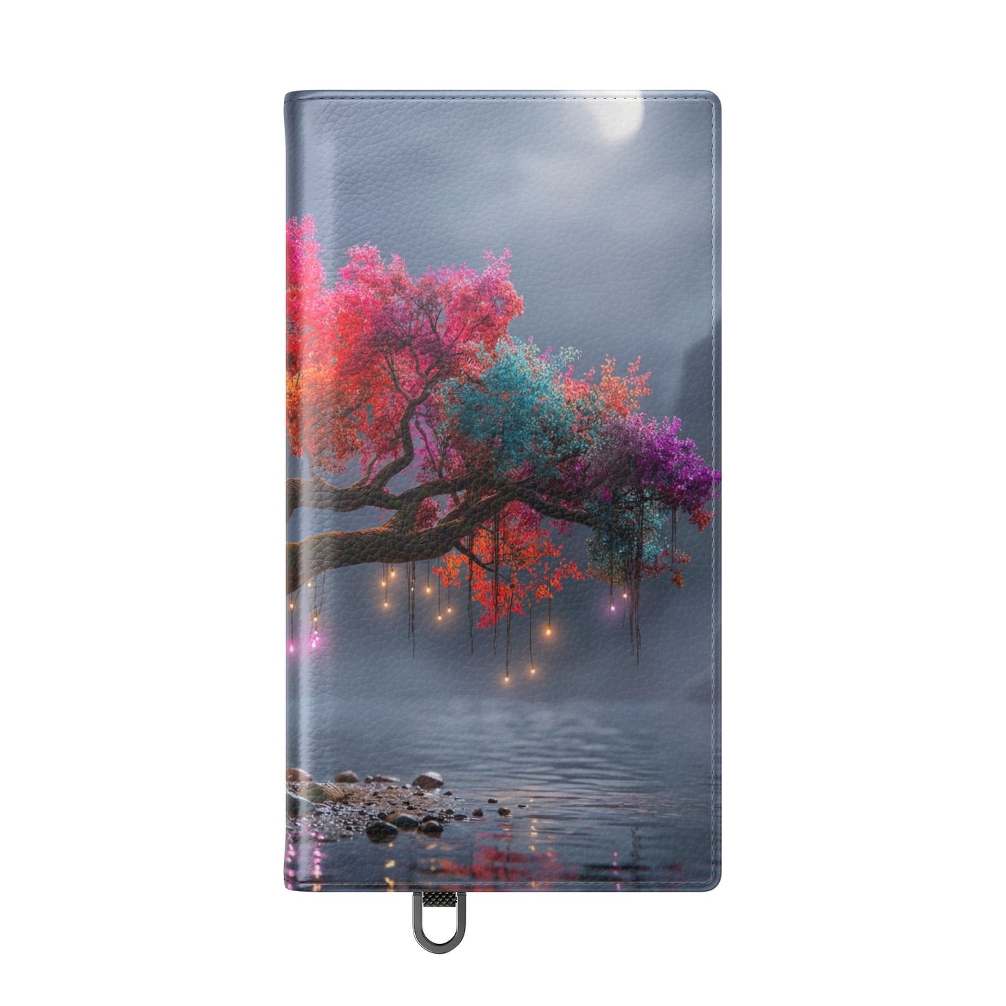 Chromatic Canopy Flip Cases – Rainbow Tree Moonlit Waterfall Scene