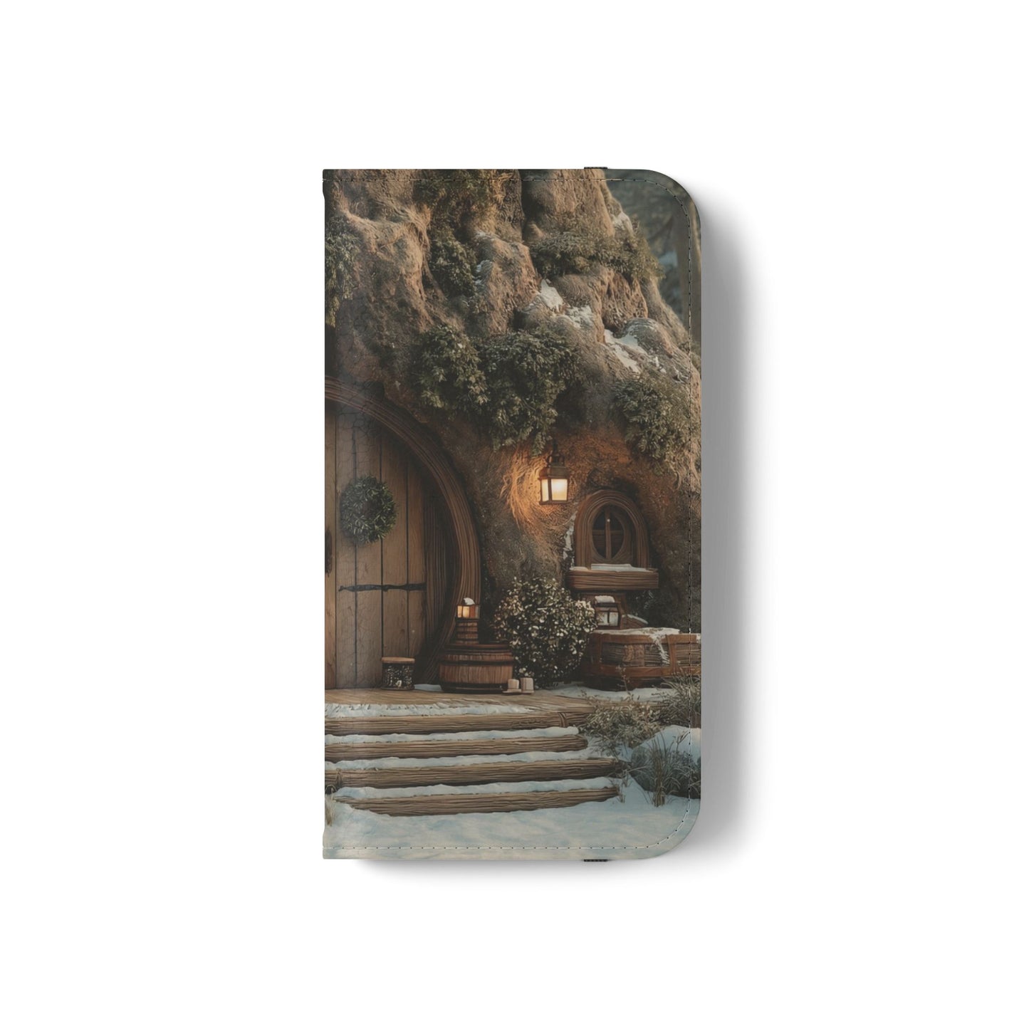 Hobbit Hole Flip Cases – Cozy Winter Doorway Scene