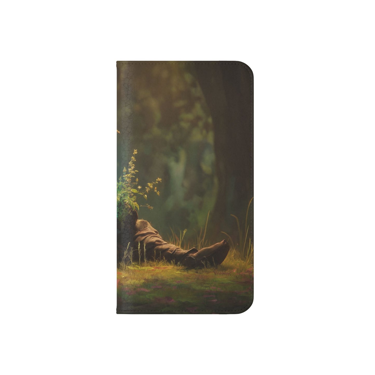 Glowing Orb Hooded Guardian Flip Cases – Bioluminescent Forest Keeper