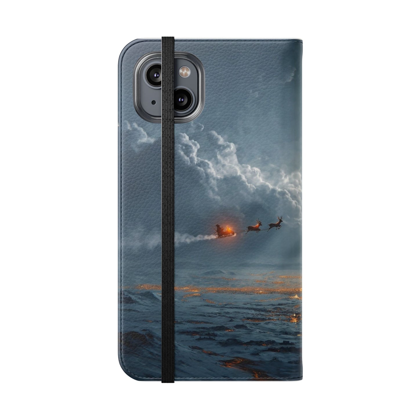 Moonlit Sleigh Flip Cases – Northern Lights Winter Journey