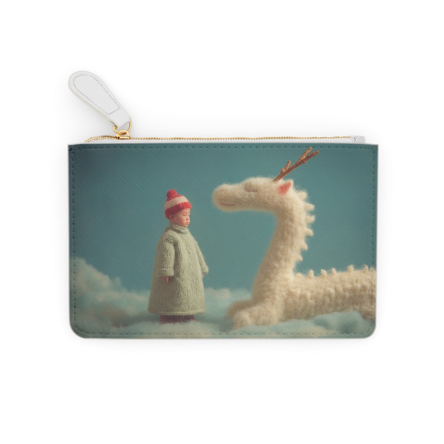 Woolen Dragon & Child Mini Clutch Bag – Cloud-Haven Whispers