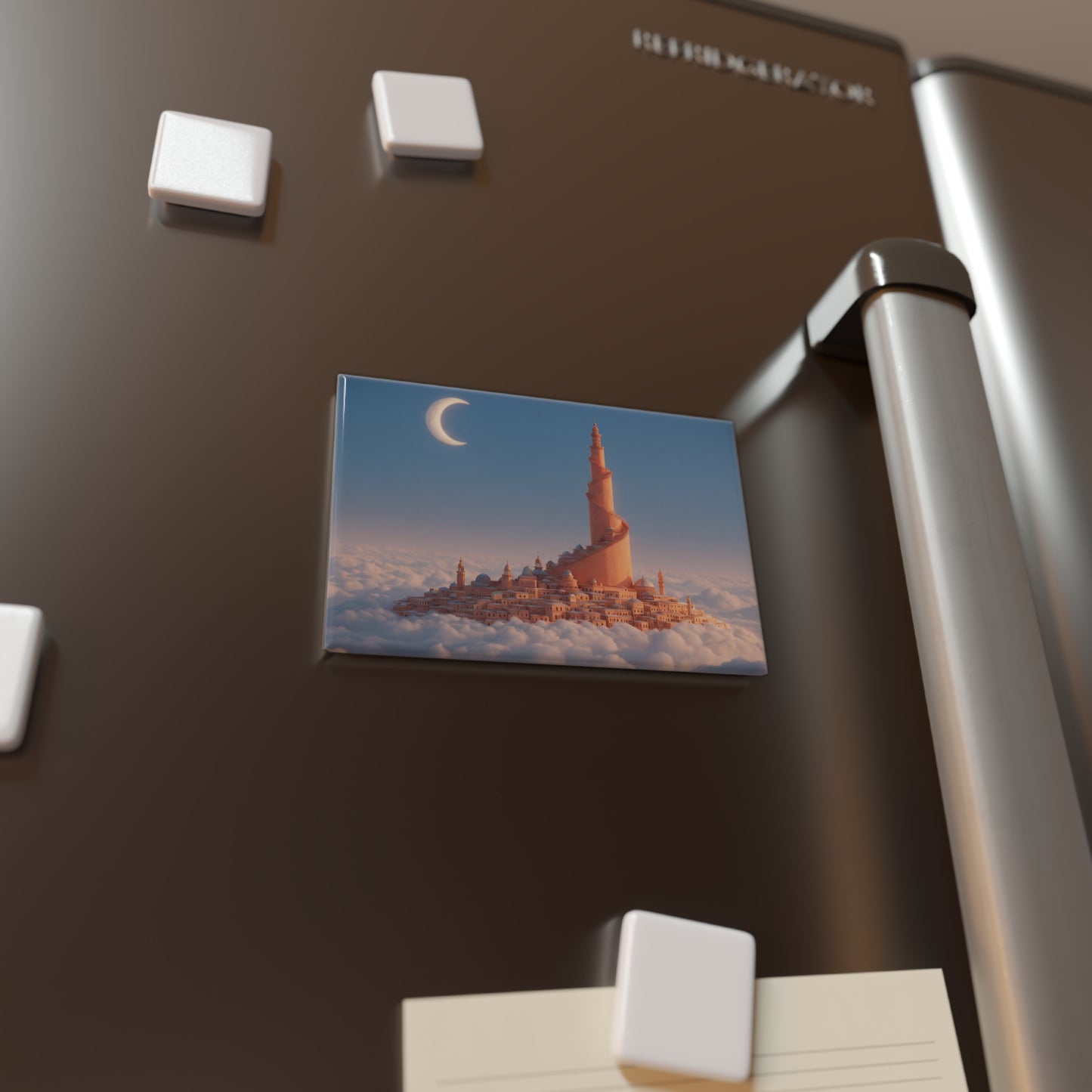 Cloud City Mosque Magnet – Sunset Serenity Above the Sea of Clouds