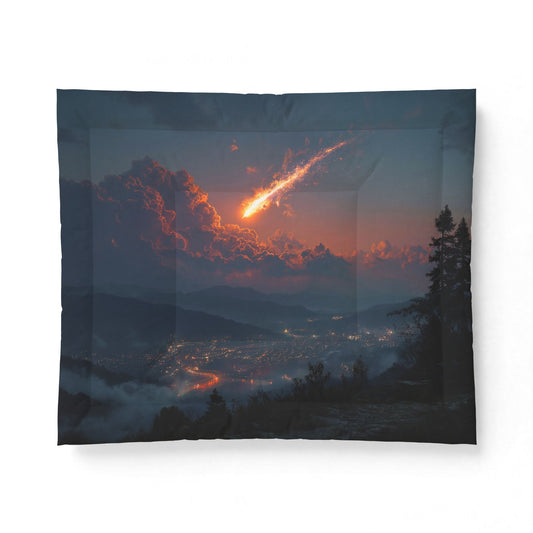 Meteor Over Mountain City Comforter – Twilight Trail and Canyon Lights Blanket