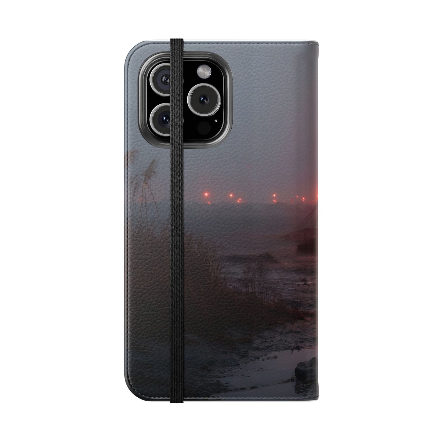 Crimson Circus Tent Flip Cases – Misty Coastside Lantern Scene