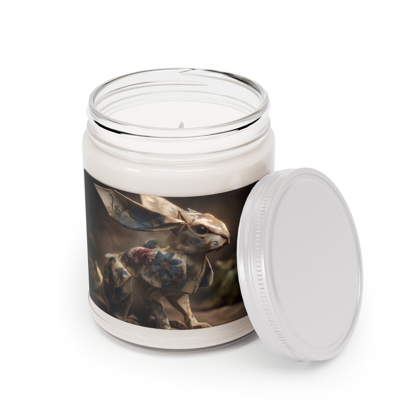 Origami Rabbit Scented Soy Candles with White Lid, 9oz – Paper Garden Guardian