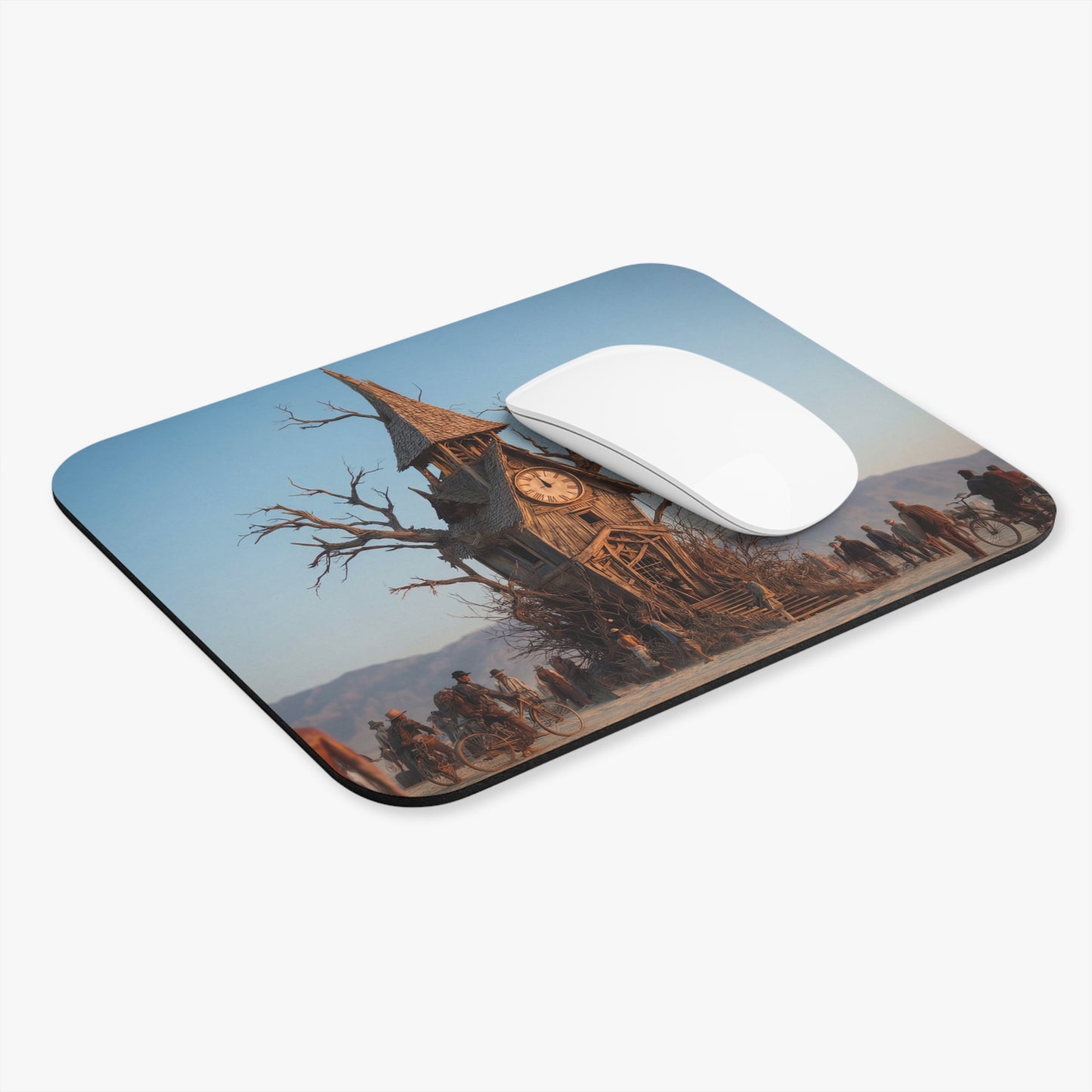 Clockwork Treehouse Mouse Pad – Desert Dawn Sentinel